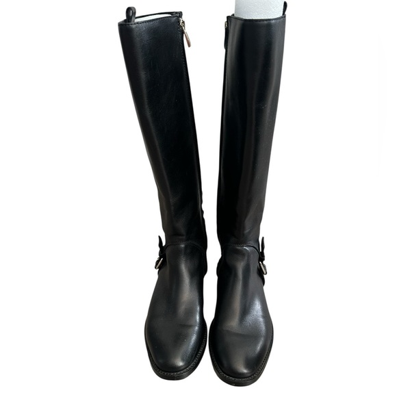 Banana Republic Black Leather Riding Boots Sz 6.5 Equestrian Classic Preppy - Picture 3 of 6